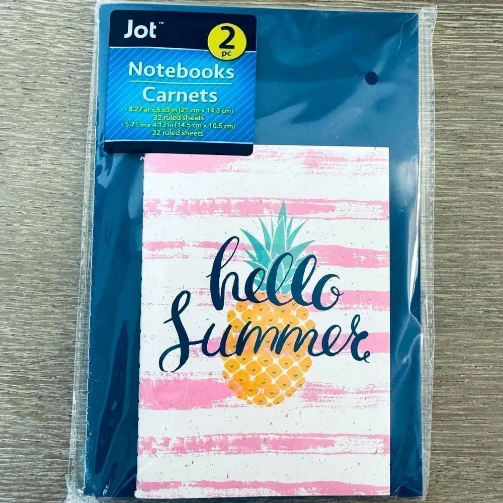 Hello Summer Pineapple Striped Notebook Notepads Set